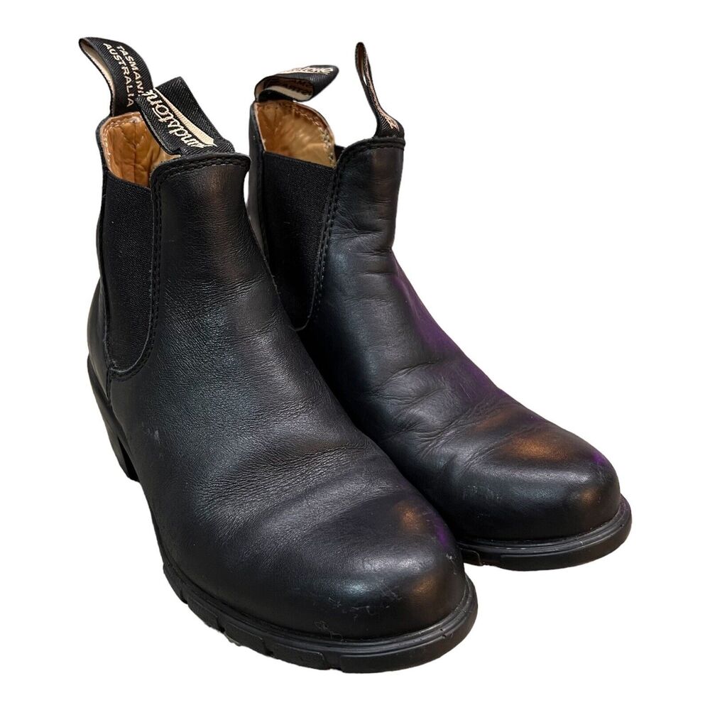 Blundstone Classic Black Leather Women's 1671 Heeled Chelsea Boot Size 7 UK 4
